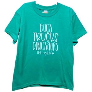 Gildan Green Short Sleeve Tee with Custom Graphic Design Youth Medium